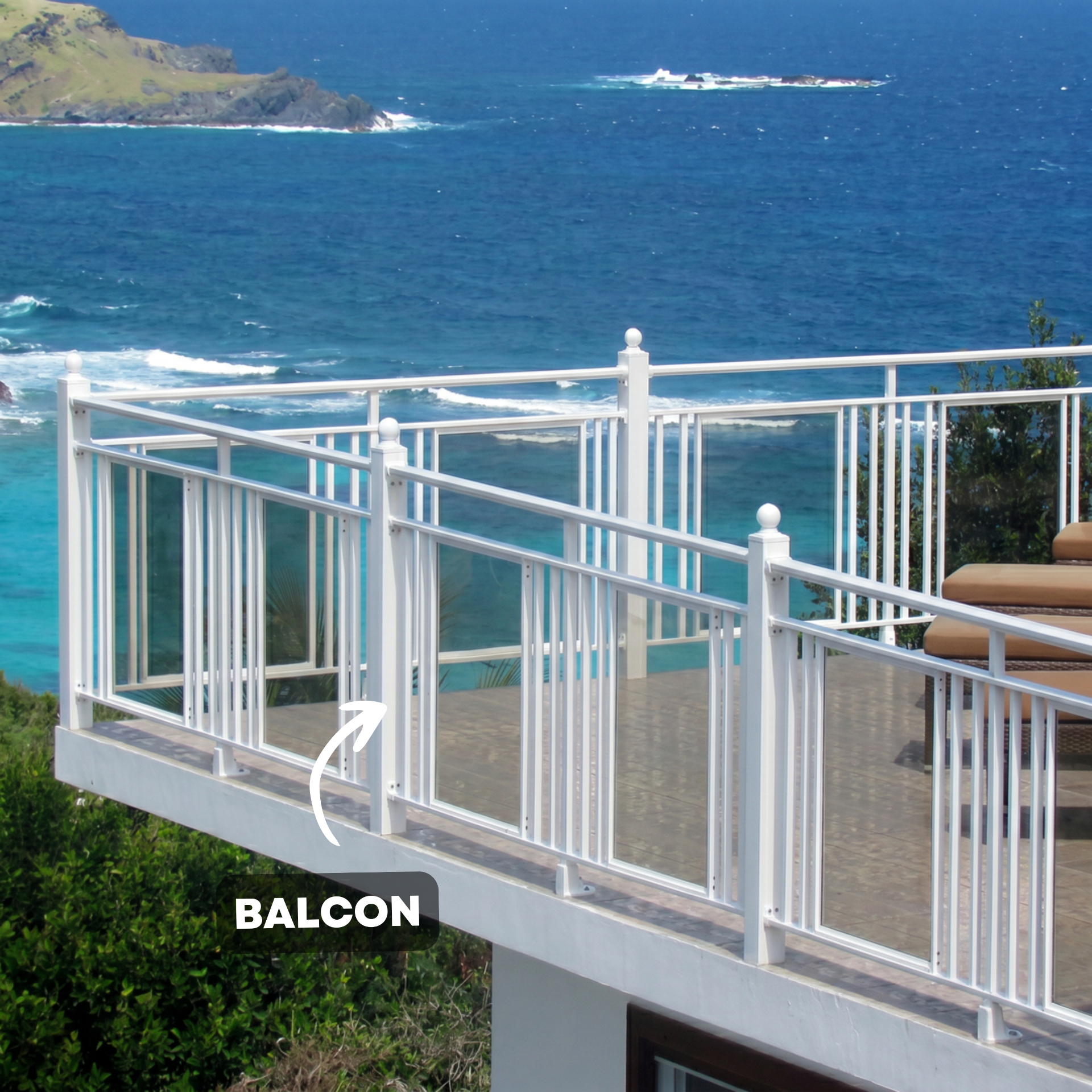 Garde-corps balcon vue mer